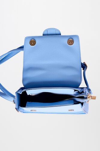 Powder Blue Regular Textured Sling Bag, , image 3